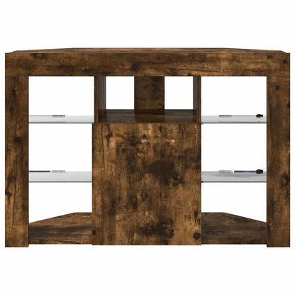 vidaXL Eck-LED-TV-Schrank Geräucherte Eiche 100x40x68cm Holzwerkstoff
