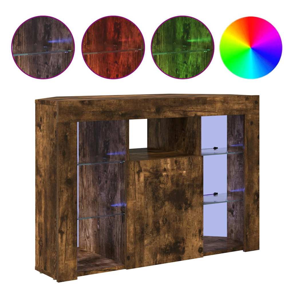 vidaXL Eck-LED-TV-Schrank Geräucherte Eiche 100x40x68cm Holzwerkstoff