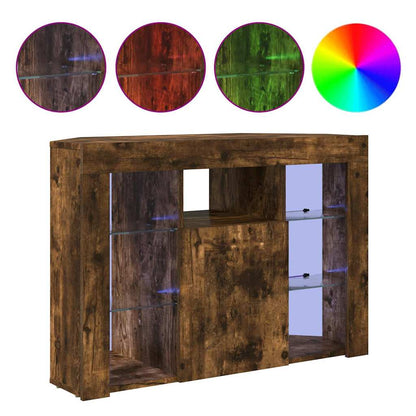 vidaXL Eck-LED-TV-Schrank Geräucherte Eiche 100x40x68cm Holzwerkstoff
