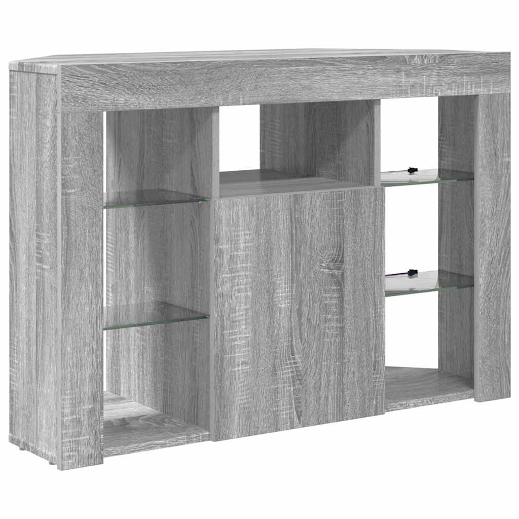 vidaXL Eck-LED-TV-Schrank Graues Sonoma 100x40x68cm Holzwerkstoff