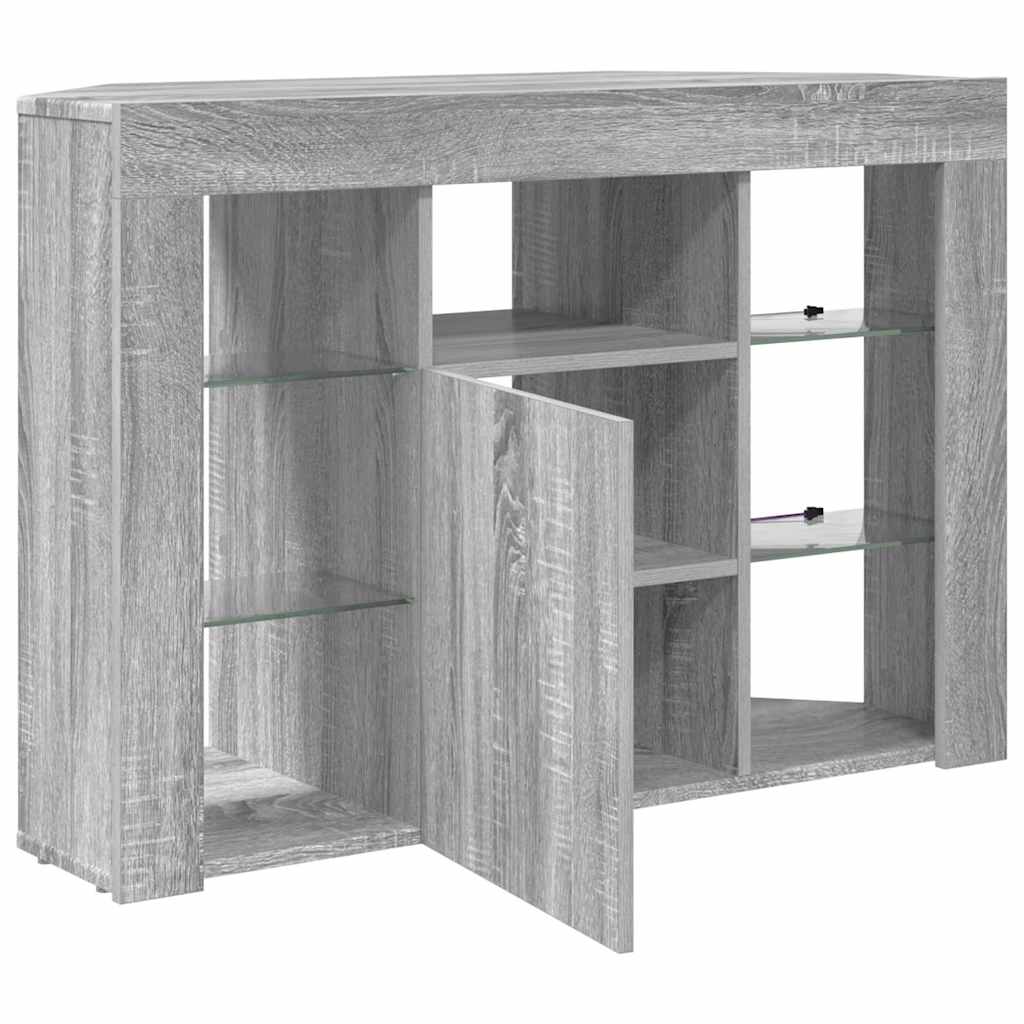 vidaXL Eck-LED-TV-Schrank Graues Sonoma 100x40x68cm Holzwerkstoff