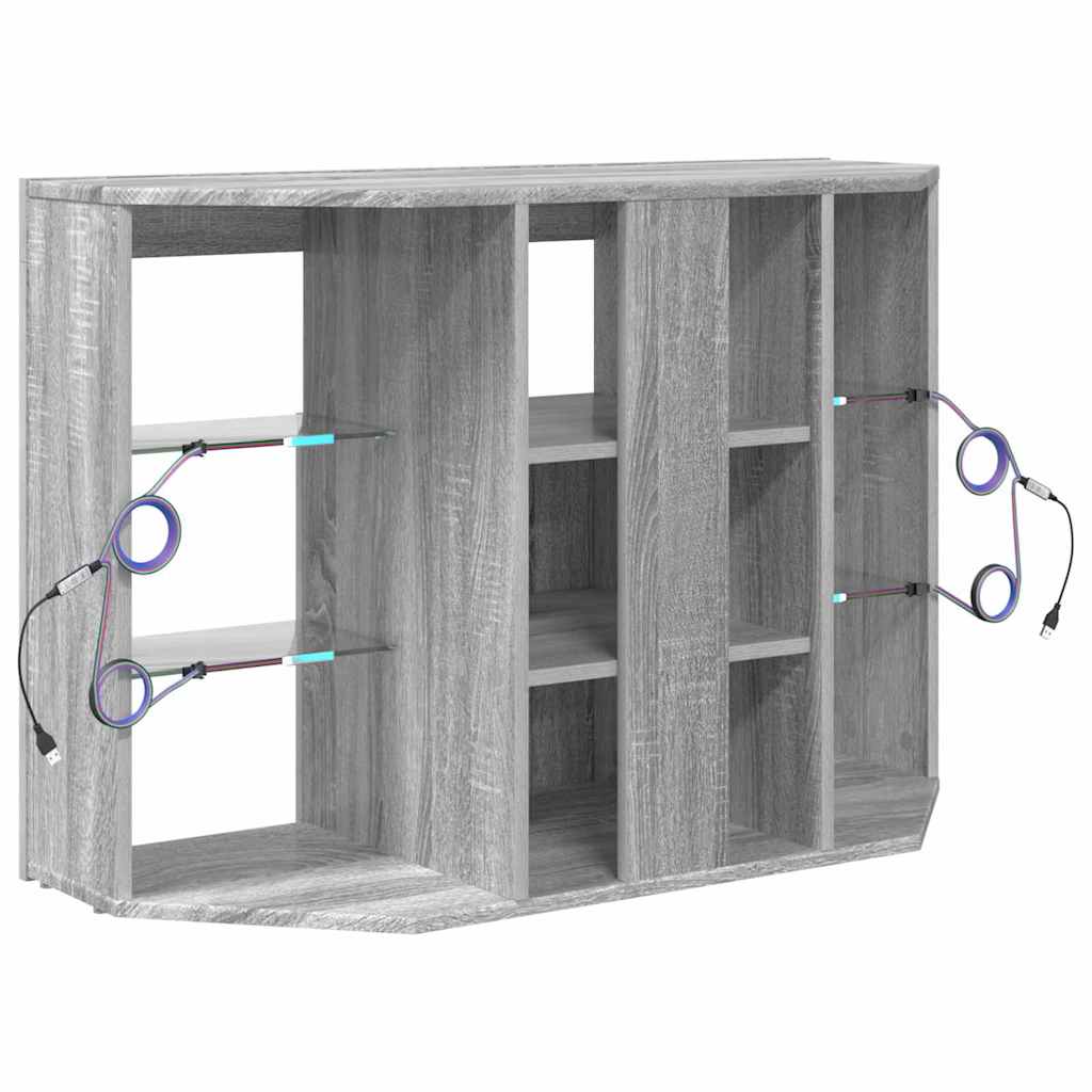 vidaXL Eck-LED-TV-Schrank Graues Sonoma 100x40x68cm Holzwerkstoff