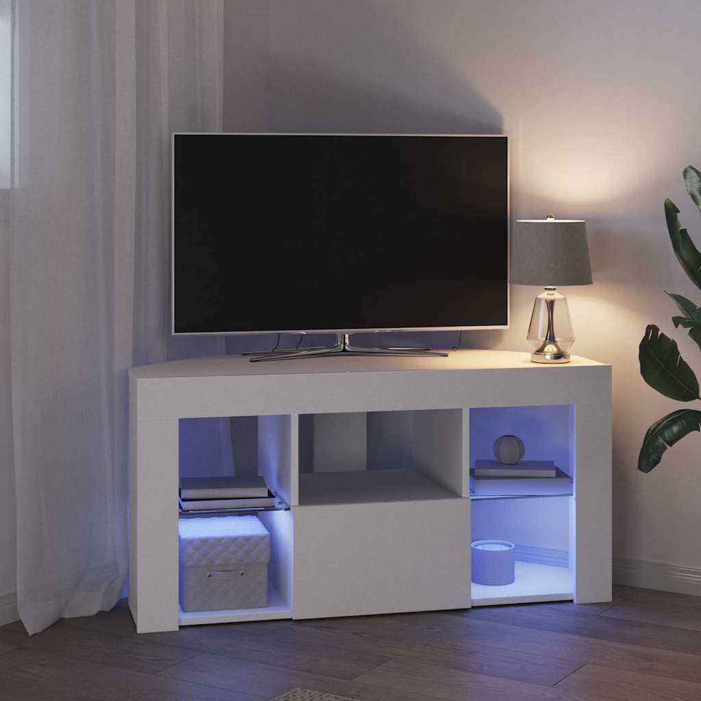 vidaXL Eck-LED-TV-Schrank Weiß 100 x 40 x 50 cm Holzwerkstoff