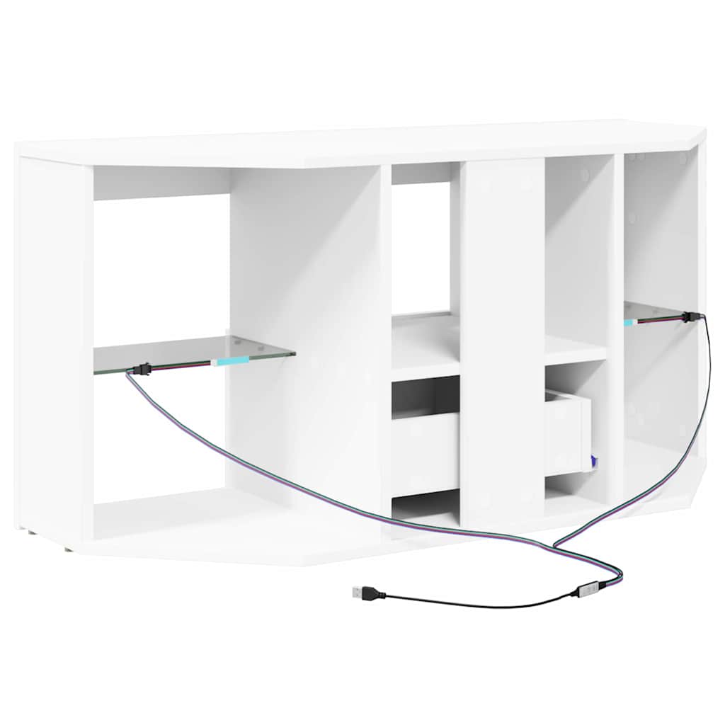 vidaXL Eck-LED-TV-Schrank Weiß 100 x 40 x 50 cm Holzwerkstoff