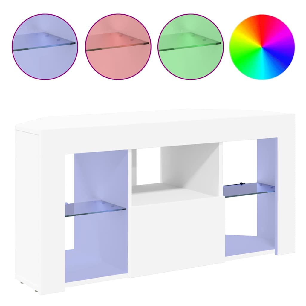 vidaXL Eck-LED-TV-Schrank Weiß 100 x 40 x 50 cm Holzwerkstoff