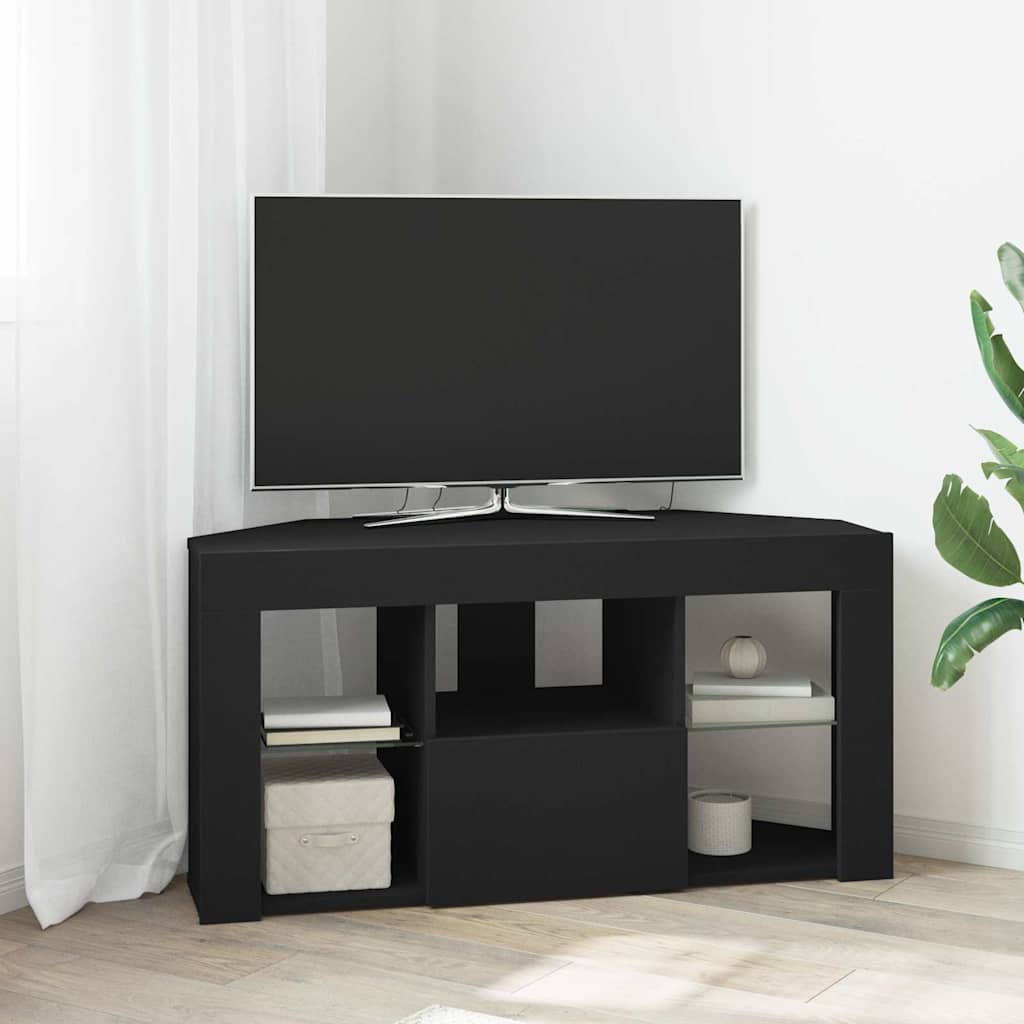 vidaXL Eck-LED-TV-Schrank Schwarz 100 x 40 x 50 cm Holzwerkstoff