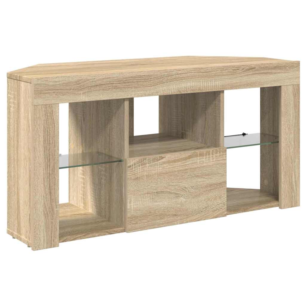 vidaXL Eck-LED-TV-Schrank Sonoma-Eiche 100 x 40 x 50 cm Holzwerkstoff