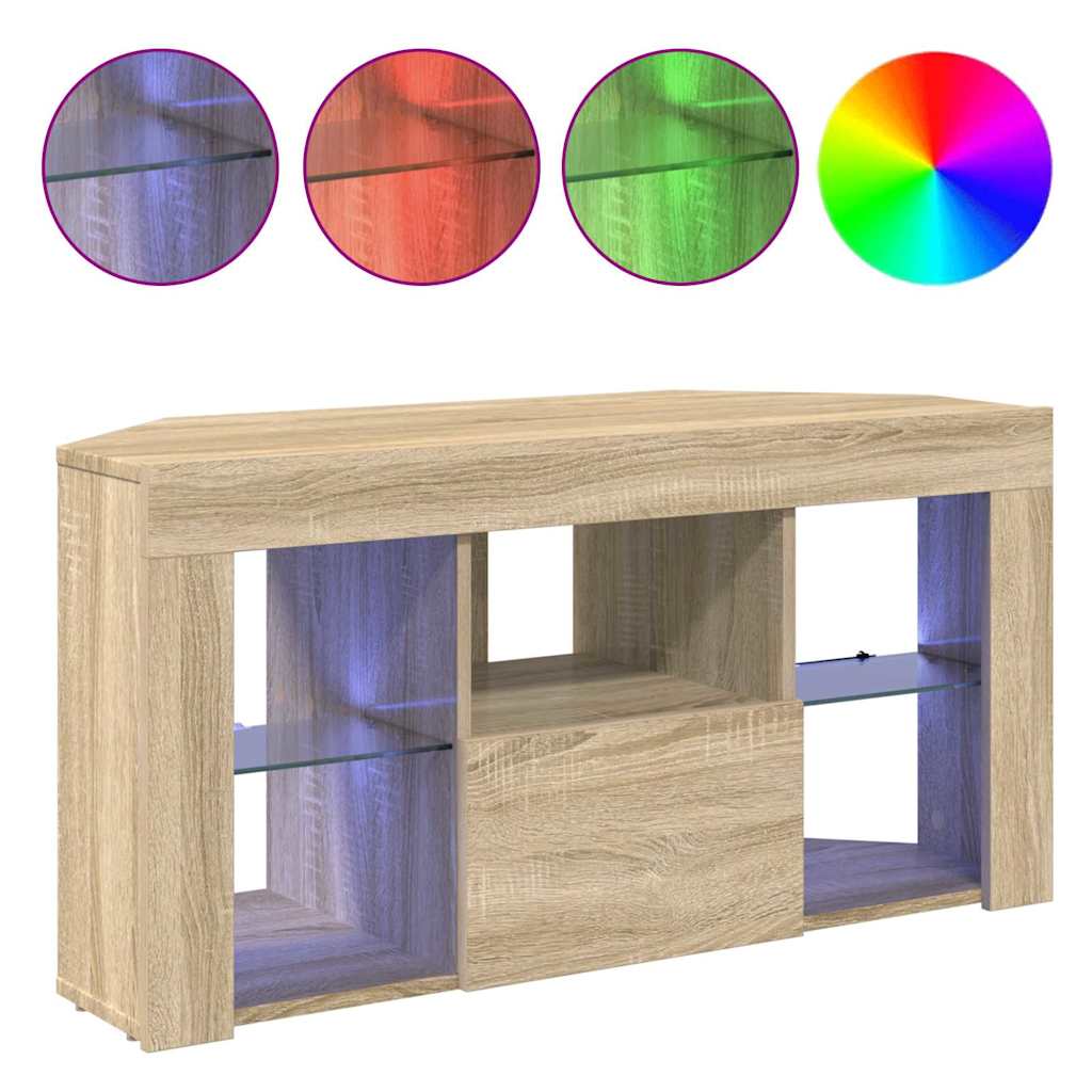 vidaXL Eck-LED-TV-Schrank Sonoma-Eiche 100 x 40 x 50 cm Holzwerkstoff