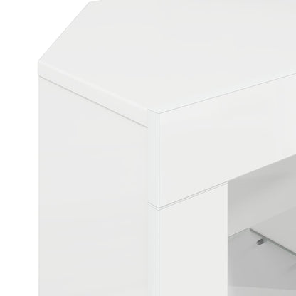 vidaXL Eck-LED-TV-Schrank Wandmontiert Hochglanz Weiß 100 x 40 x 50 cm