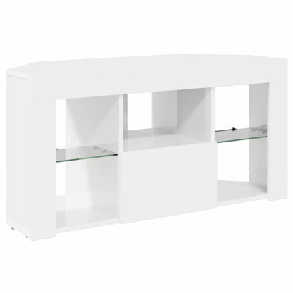 vidaXL Eck-LED-TV-Schrank Wandmontiert Hochglanz Weiß 100 x 40 x 50 cm