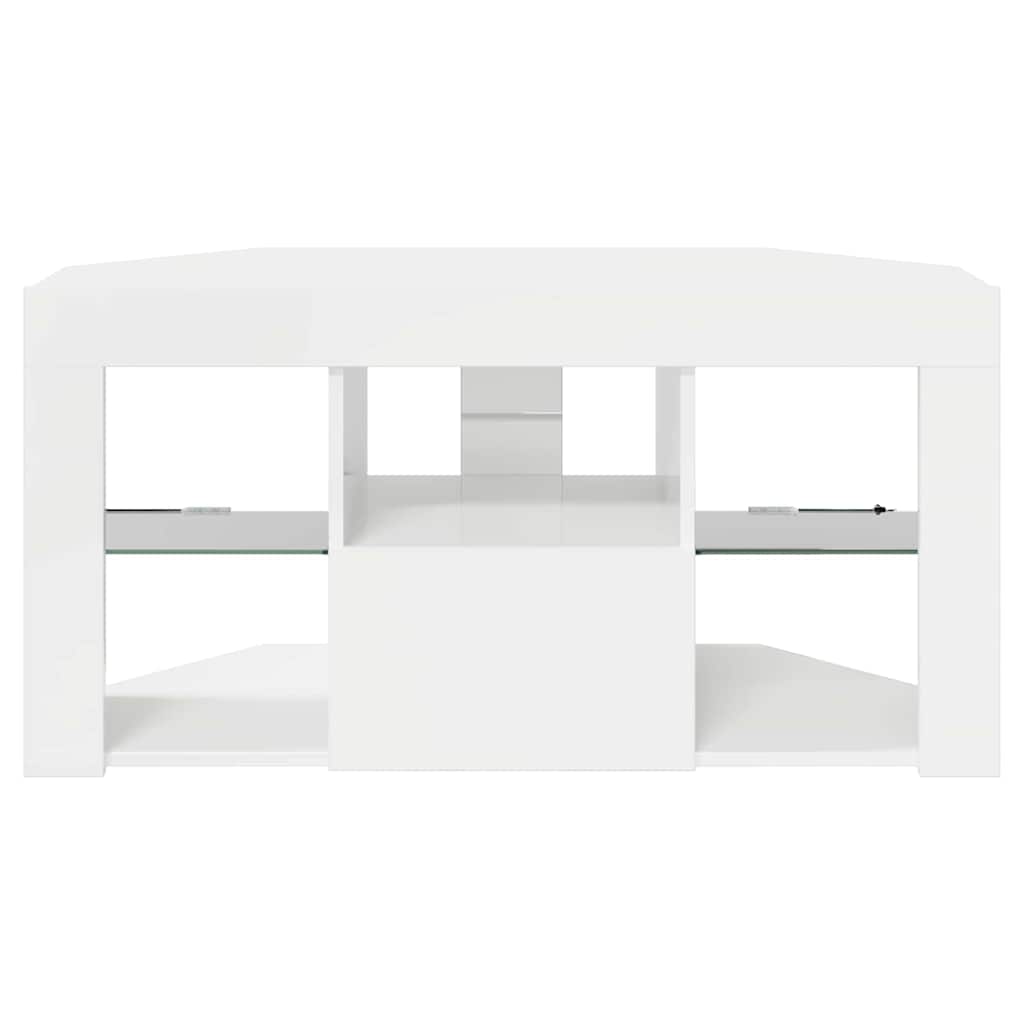 vidaXL Eck-LED-TV-Schrank Wandmontiert Hochglanz Weiß 100 x 40 x 50 cm