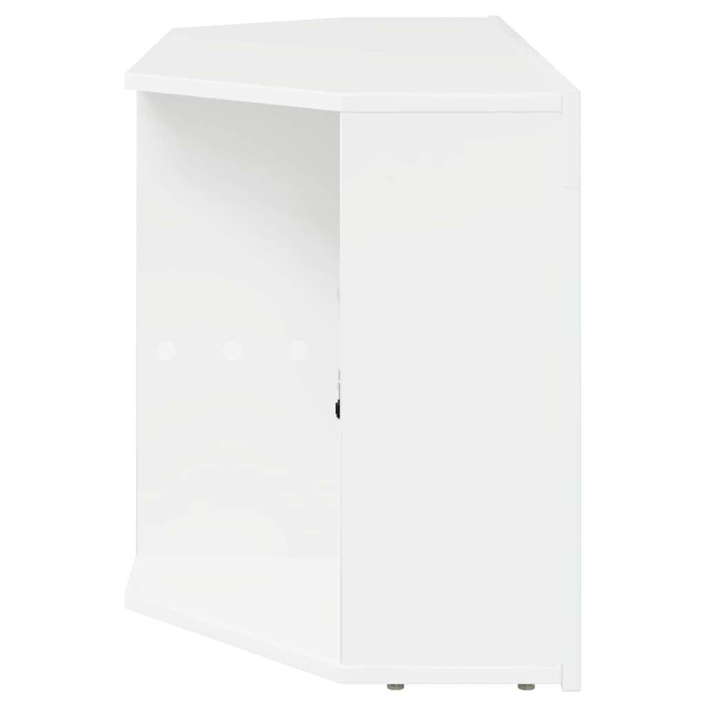 vidaXL Eck-LED-TV-Schrank Wandmontiert Hochglanz Weiß 100 x 40 x 50 cm