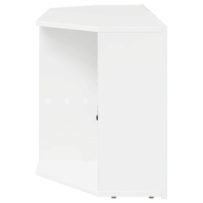 vidaXL Eck-LED-TV-Schrank Wandmontiert Hochglanz Weiß 100 x 40 x 50 cm