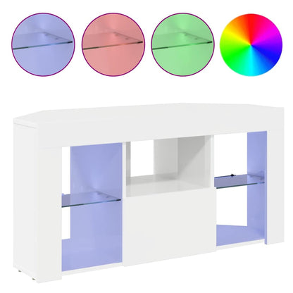 vidaXL Eck-LED-TV-Schrank Wandmontiert Hochglanz Weiß 100 x 40 x 50 cm