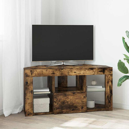 vidaXL Eck-LED-TV-Schrank Geräucherte Eiche 100 x 40 x 50 cm