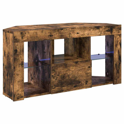 vidaXL Eck-LED-TV-Schrank Geräucherte Eiche 100 x 40 x 50 cm