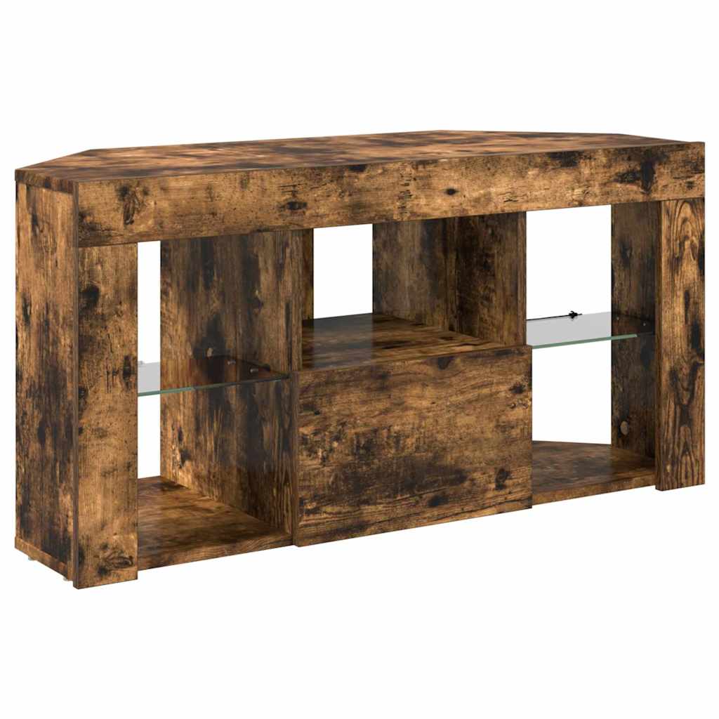 vidaXL Eck-LED-TV-Schrank Geräucherte Eiche 100 x 40 x 50 cm