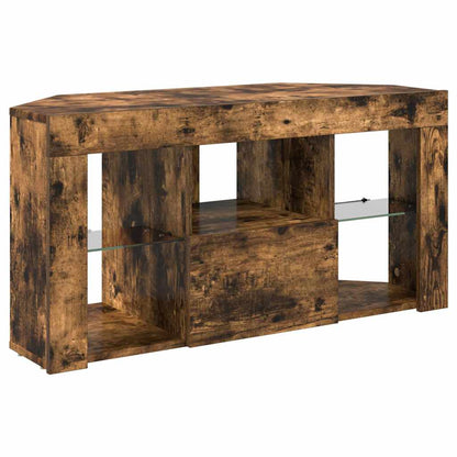 vidaXL Eck-LED-TV-Schrank Geräucherte Eiche 100 x 40 x 50 cm