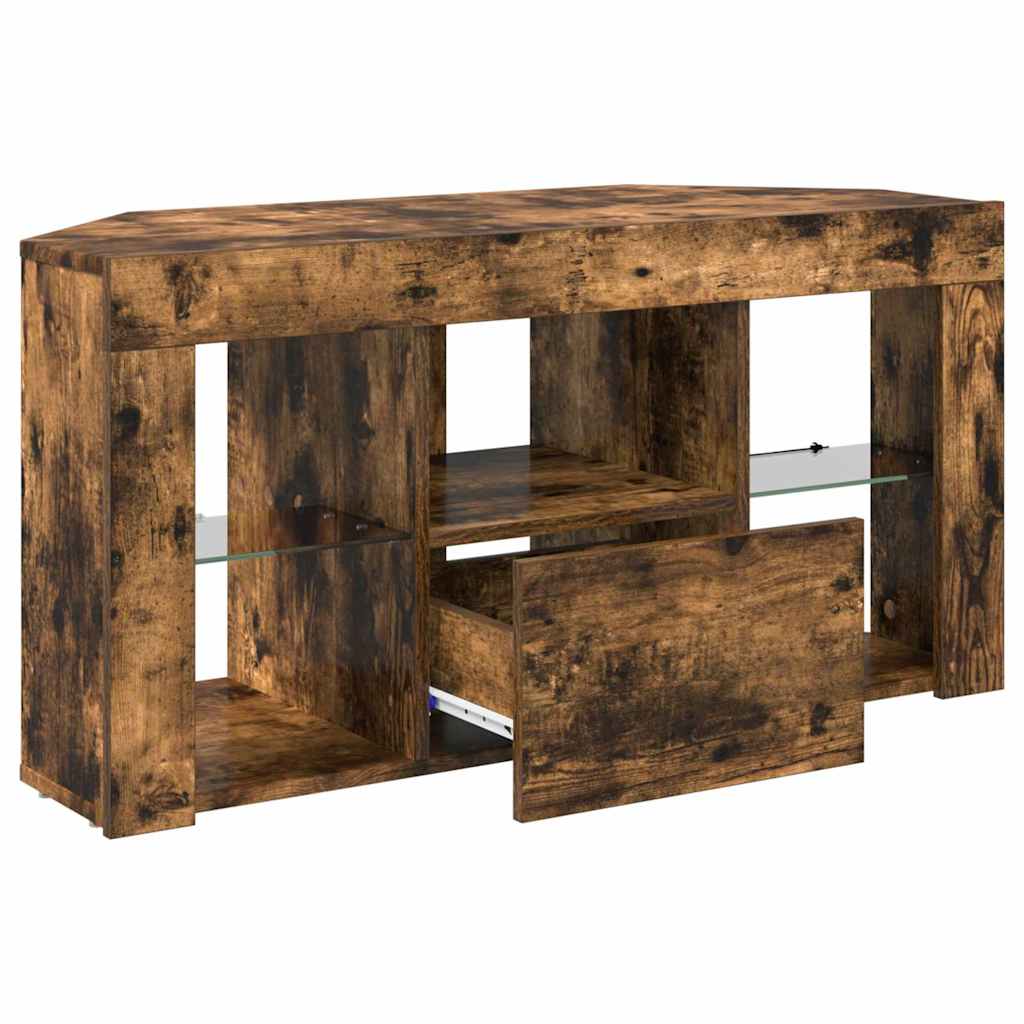 vidaXL Eck-LED-TV-Schrank Geräucherte Eiche 100 x 40 x 50 cm