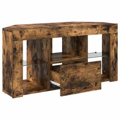 vidaXL Eck-LED-TV-Schrank Geräucherte Eiche 100 x 40 x 50 cm