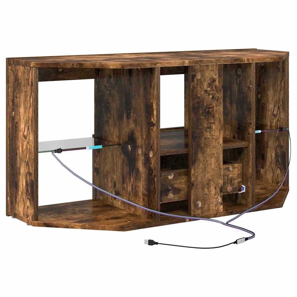 vidaXL Eck-LED-TV-Schrank Geräucherte Eiche 100 x 40 x 50 cm
