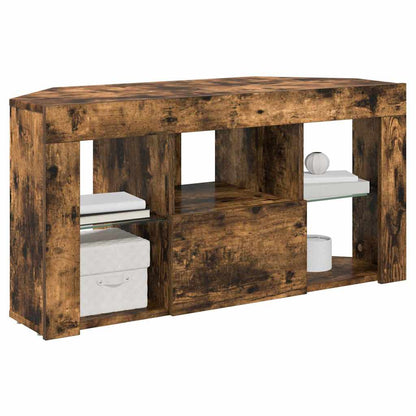 vidaXL Eck-LED-TV-Schrank Geräucherte Eiche 100 x 40 x 50 cm