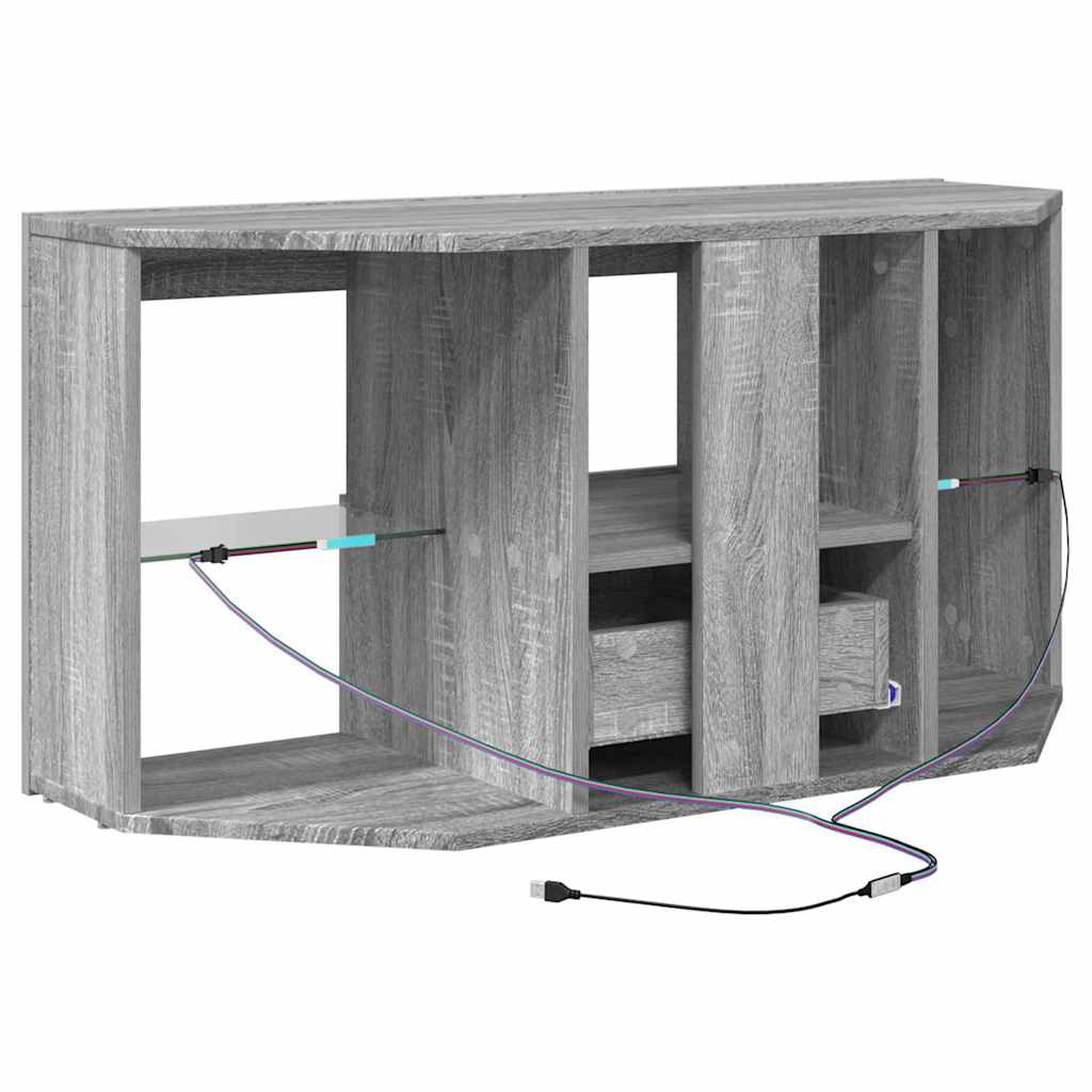 vidaXL Eck-LED-TV-Schrank Graues Sonoma 100 x 40 x 50 cm Holzwerkstoff