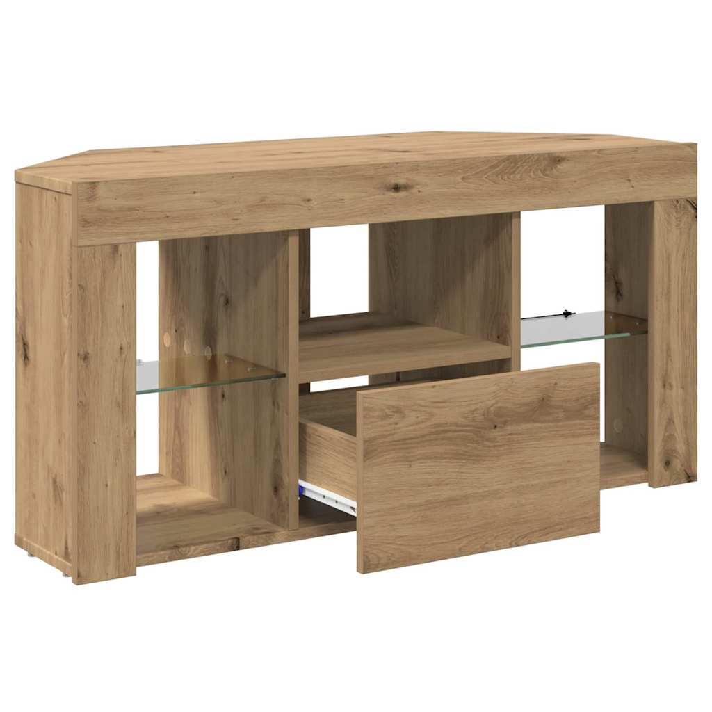 vidaXL Eck-LED-TV-Schrank Artisan-Eiche 100 x 40 x 50 cm Holzwerkstoff