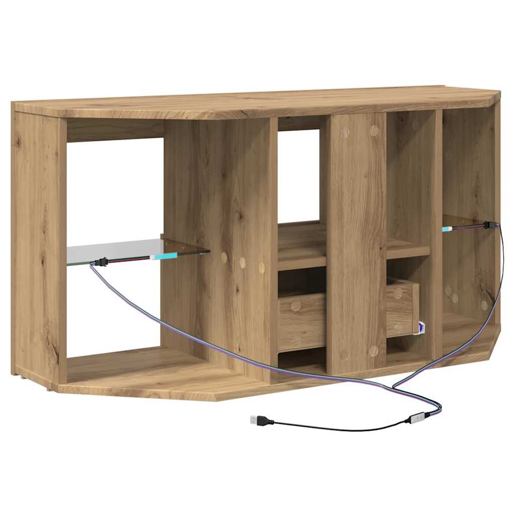 vidaXL Eck-LED-TV-Schrank Artisan-Eiche 100 x 40 x 50 cm Holzwerkstoff
