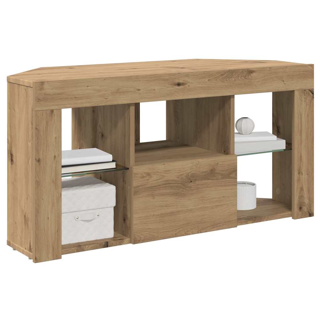 vidaXL Eck-LED-TV-Schrank Artisan-Eiche 100 x 40 x 50 cm Holzwerkstoff