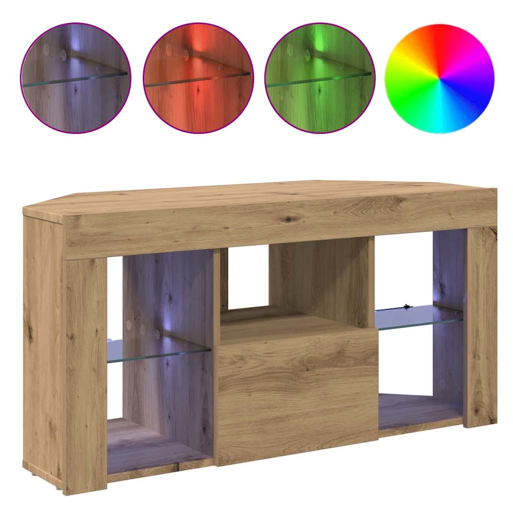 vidaXL Eck-LED-TV-Schrank Artisan-Eiche 100 x 40 x 50 cm Holzwerkstoff