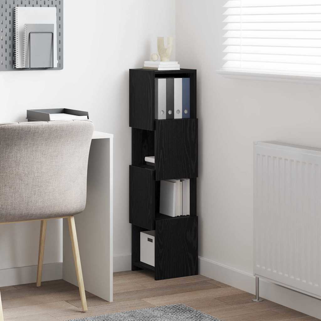 vidaXL Eckschrank Schwarz Eichen-Optik 25,5x25x102cm Holzwerkstoff