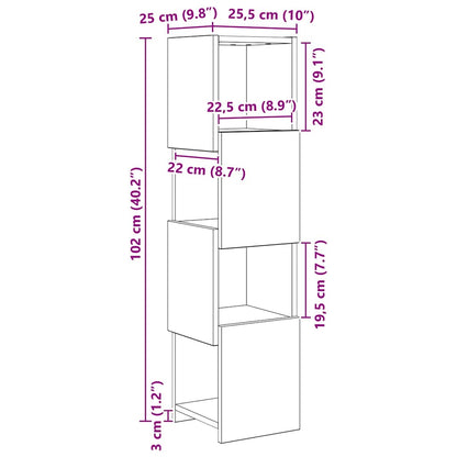 Eckschrank Altholz 25,5x25x102cm Holzwerkstoff