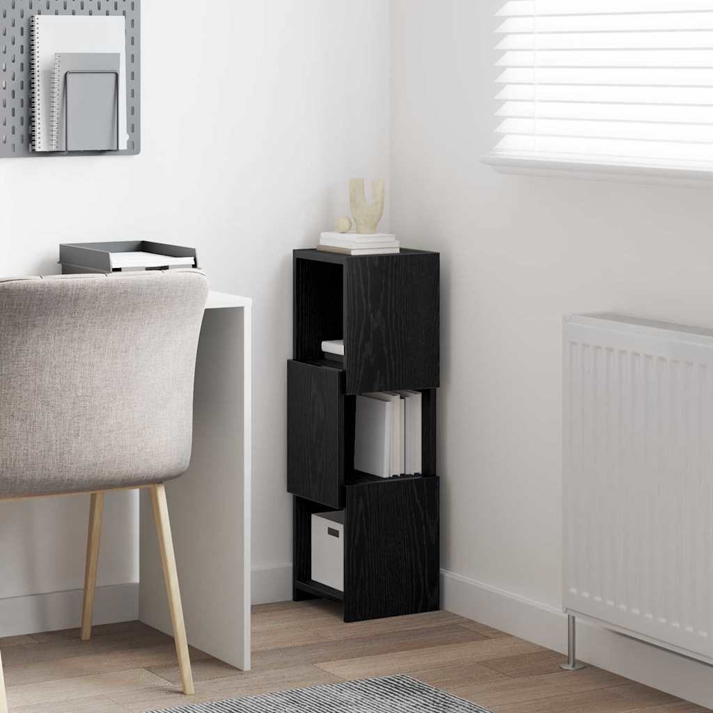 Eckschrank Schwarz Eichen-Optik 25,5x25x80cm Holzwerkstoff