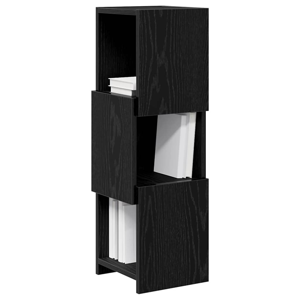 Eckschrank Schwarz Eichen-Optik 25,5x25x80cm Holzwerkstoff