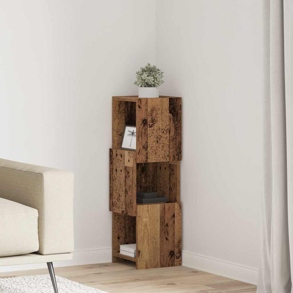 vidaXL Meuble d'angle en bois de récupération 25,5x25x80 cm Bois d'ingénierie