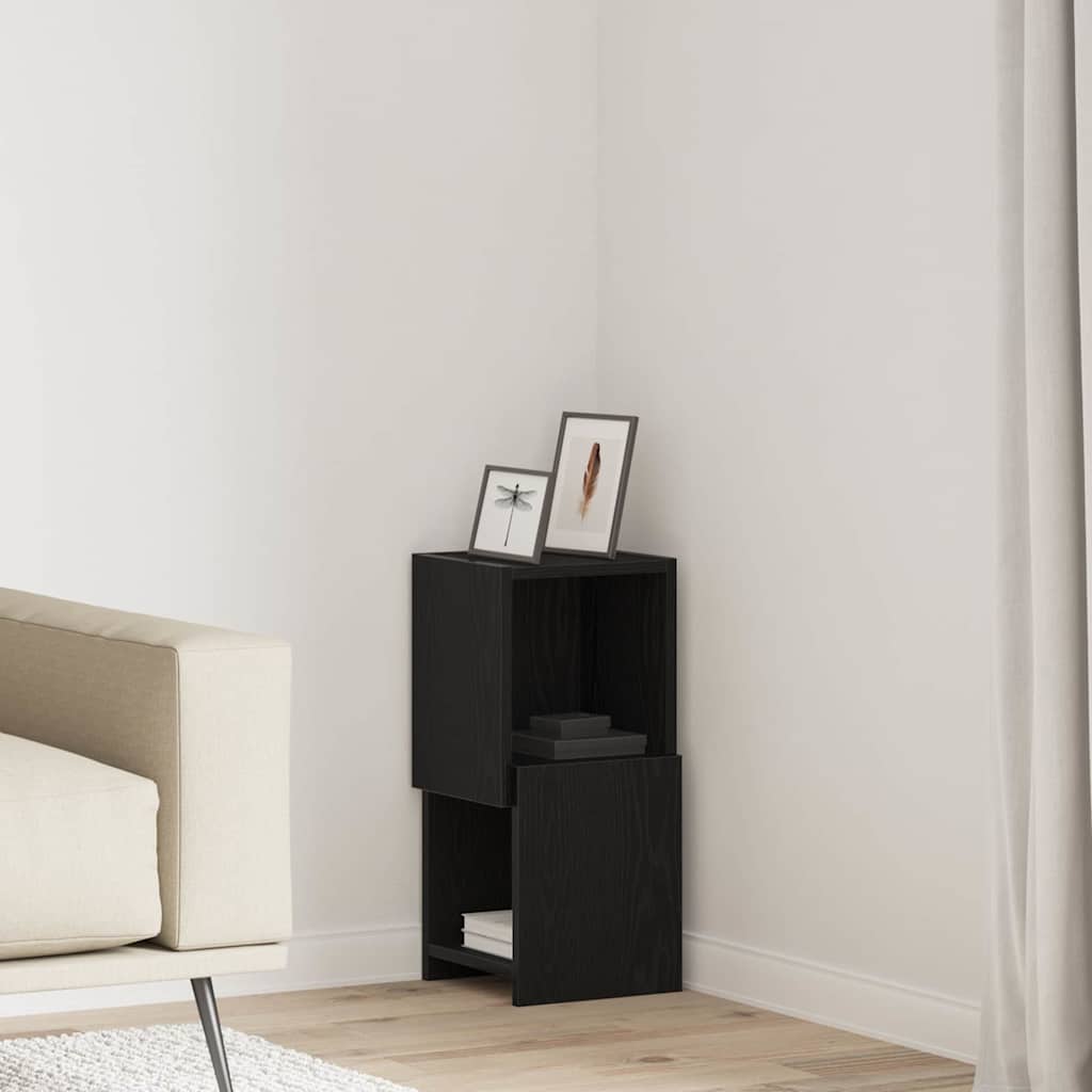Eckschrank Schwarz Eichen-Optik 25,5x25x55cm Holzwerkstoff
