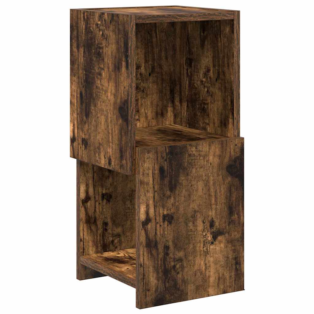 vidaXL Meuble d'angle Chêne fumé 25,5x25x55 cm Bois d'ingénierie