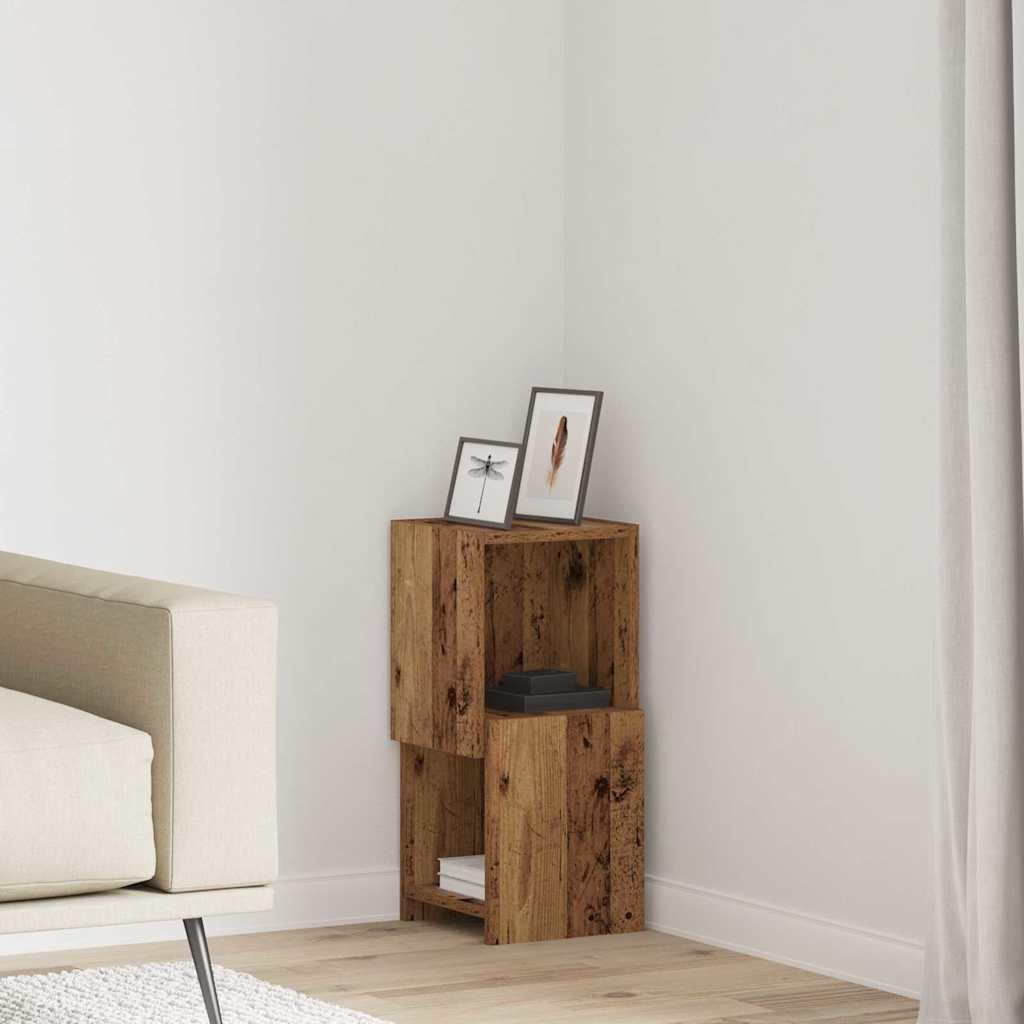 vidaXL Armoire d'angle en bois de récupération 25,5x25x55cm, bois d'ingénierie