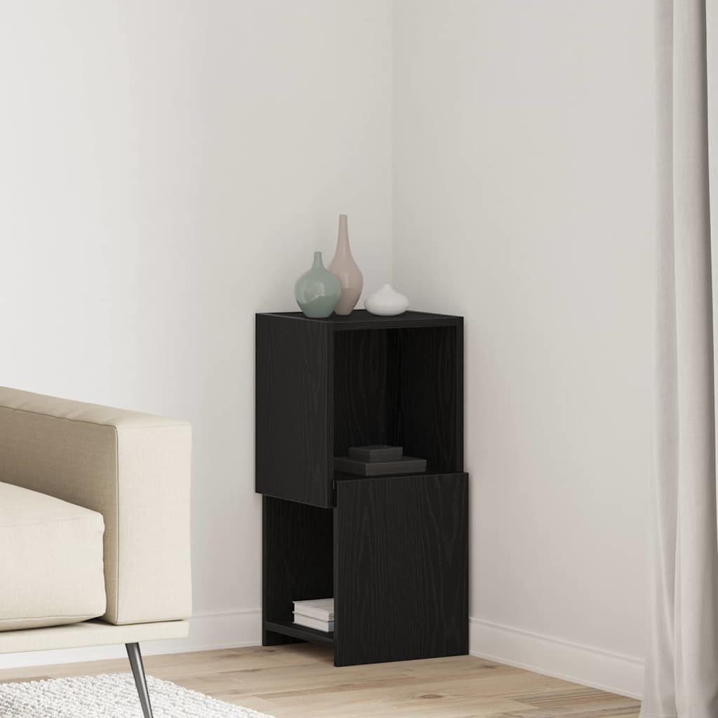 vidaXL Eckschrank Schwarz Eichen-Optik 30,5x30x65cm Holzwerkstoff