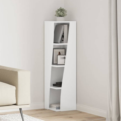 vidaXL Eckschrank Hochglanz Weiß 27,5x27x102cm Holzwerkstoff