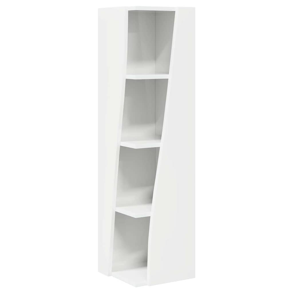 vidaXL Eckschrank Hochglanz Weiß 27,5x27x102cm Holzwerkstoff