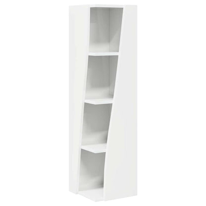 vidaXL Eckschrank Hochglanz Weiß 27,5x27x102cm Holzwerkstoff