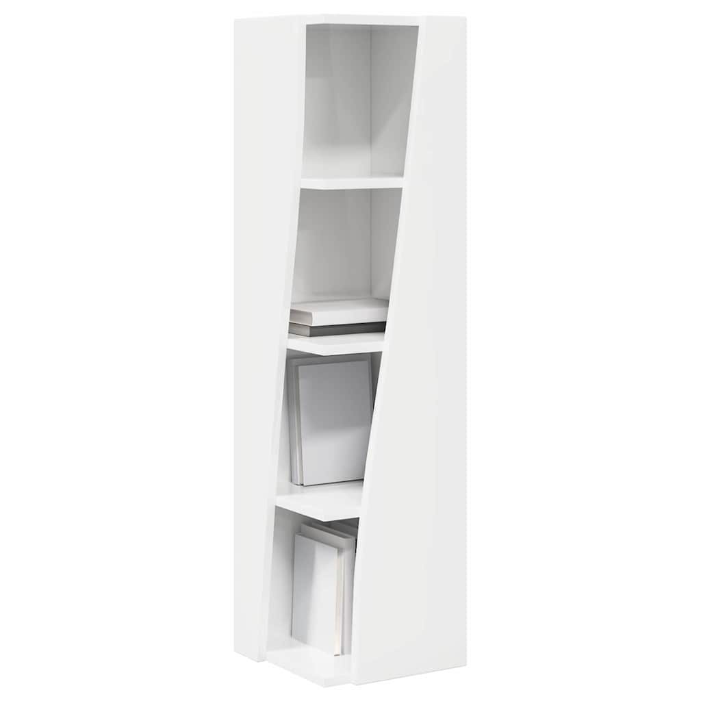 vidaXL Eckschrank Hochglanz Weiß 27,5x27x102cm Holzwerkstoff