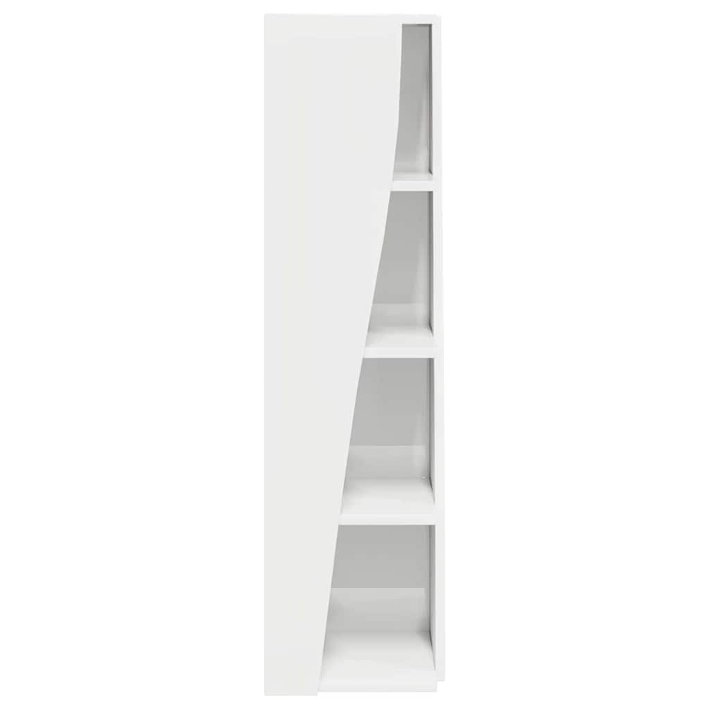 vidaXL Eckschrank Hochglanz Weiß 27,5x27x102cm Holzwerkstoff