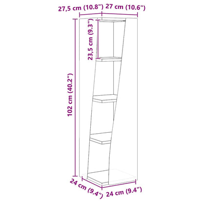 vidaXL Eckschrank Geräucherte Eiche 27,5x27x102cm Holzwerkstoff