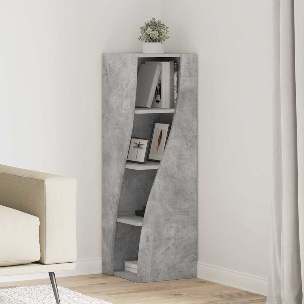 vidaXL Eckschrank Beton Grau 32x32x102cm Holzwerkstoff