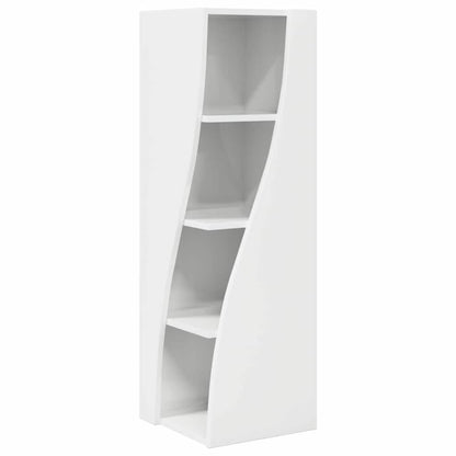 Eckschrank Hochglanz Weiß 32x32x102cm Holzwerkstoff