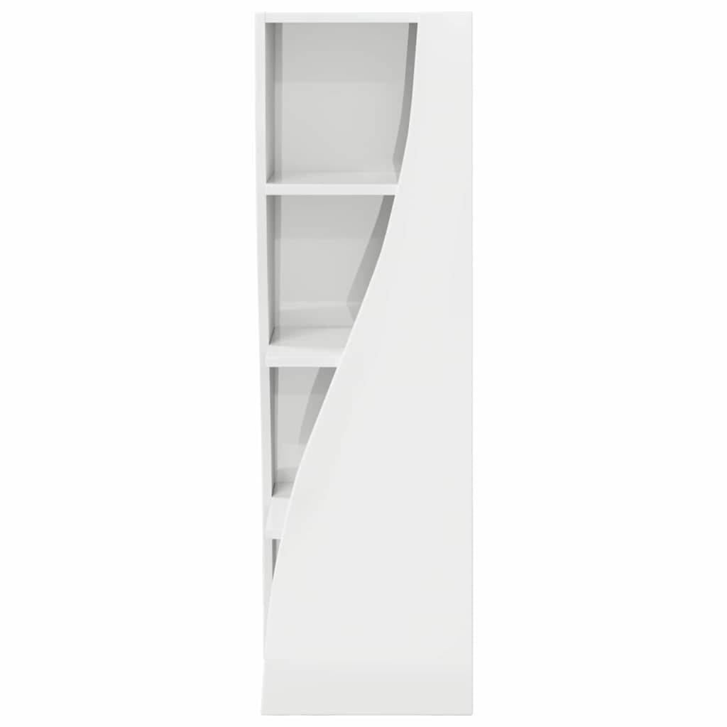 Eckschrank Hochglanz Weiß 32x32x102cm Holzwerkstoff