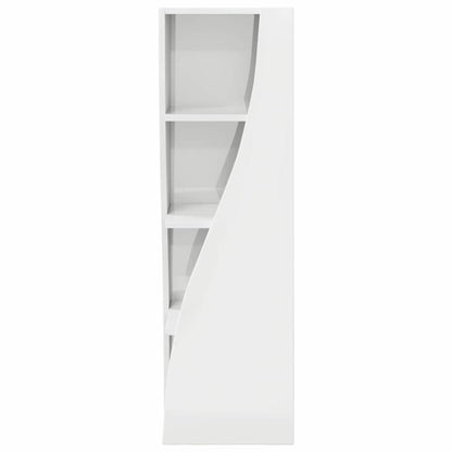Eckschrank Hochglanz Weiß 32x32x102cm Holzwerkstoff